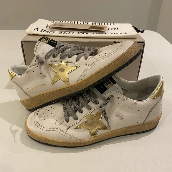 Golden Goose Ball Star Sneaker Milk White Leather/Gold sz 39 New in Box - Picture 9 of 14